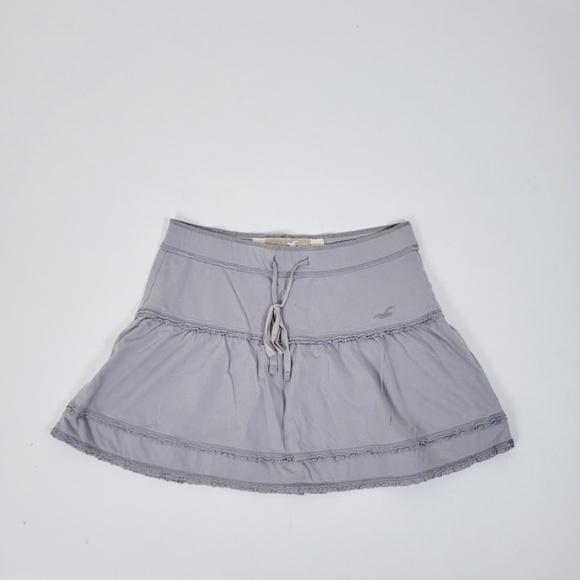 Y2K Hollister Mini Skirt Tiered Abercrombie & Fitch Drawstring Short Skater - Picture 4 of 4